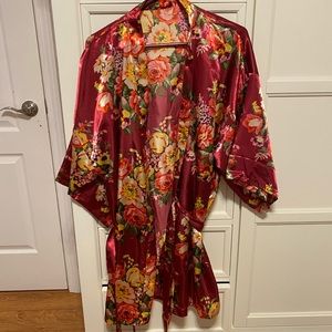 Silky Floral Robe